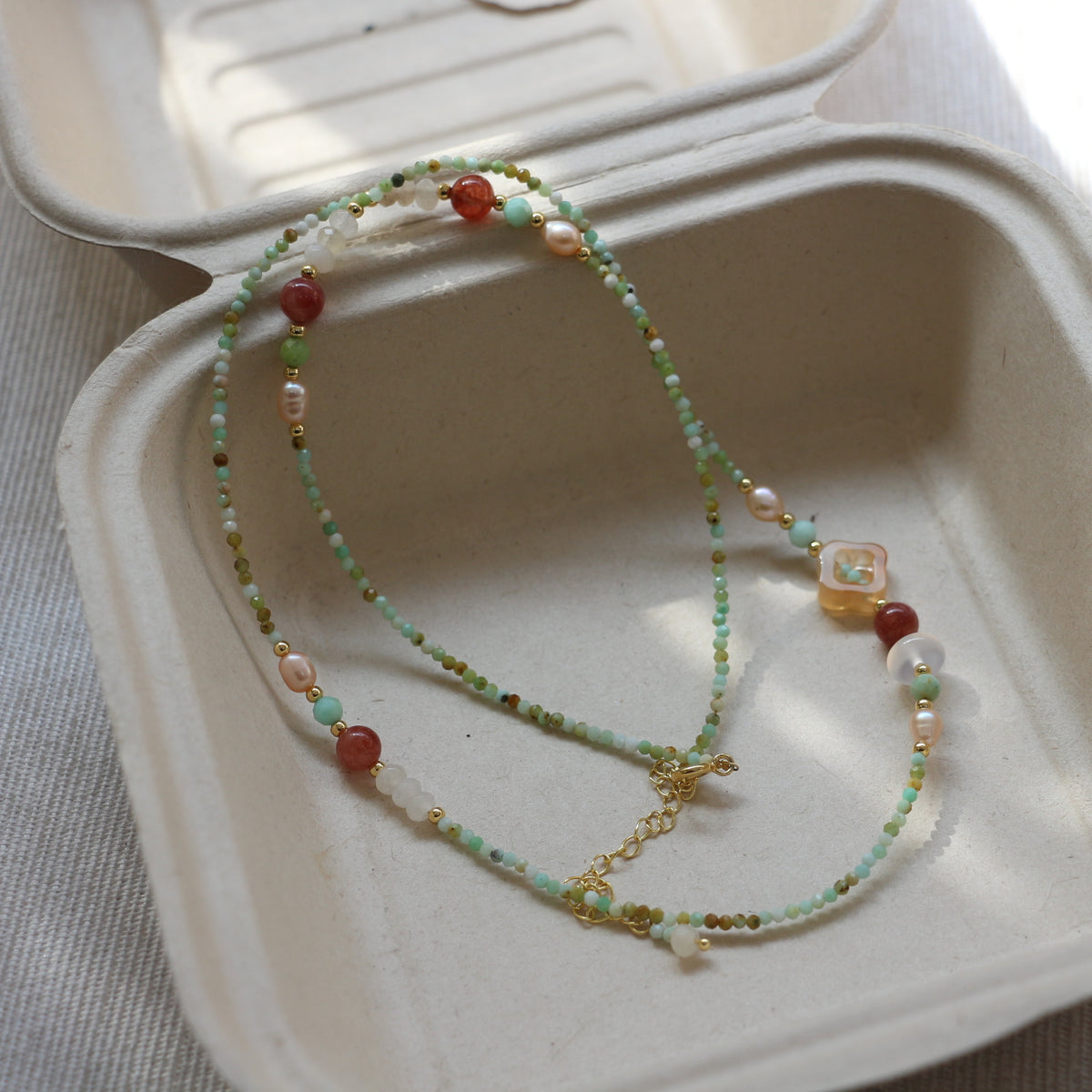 Red Agate Turquoise Necklace