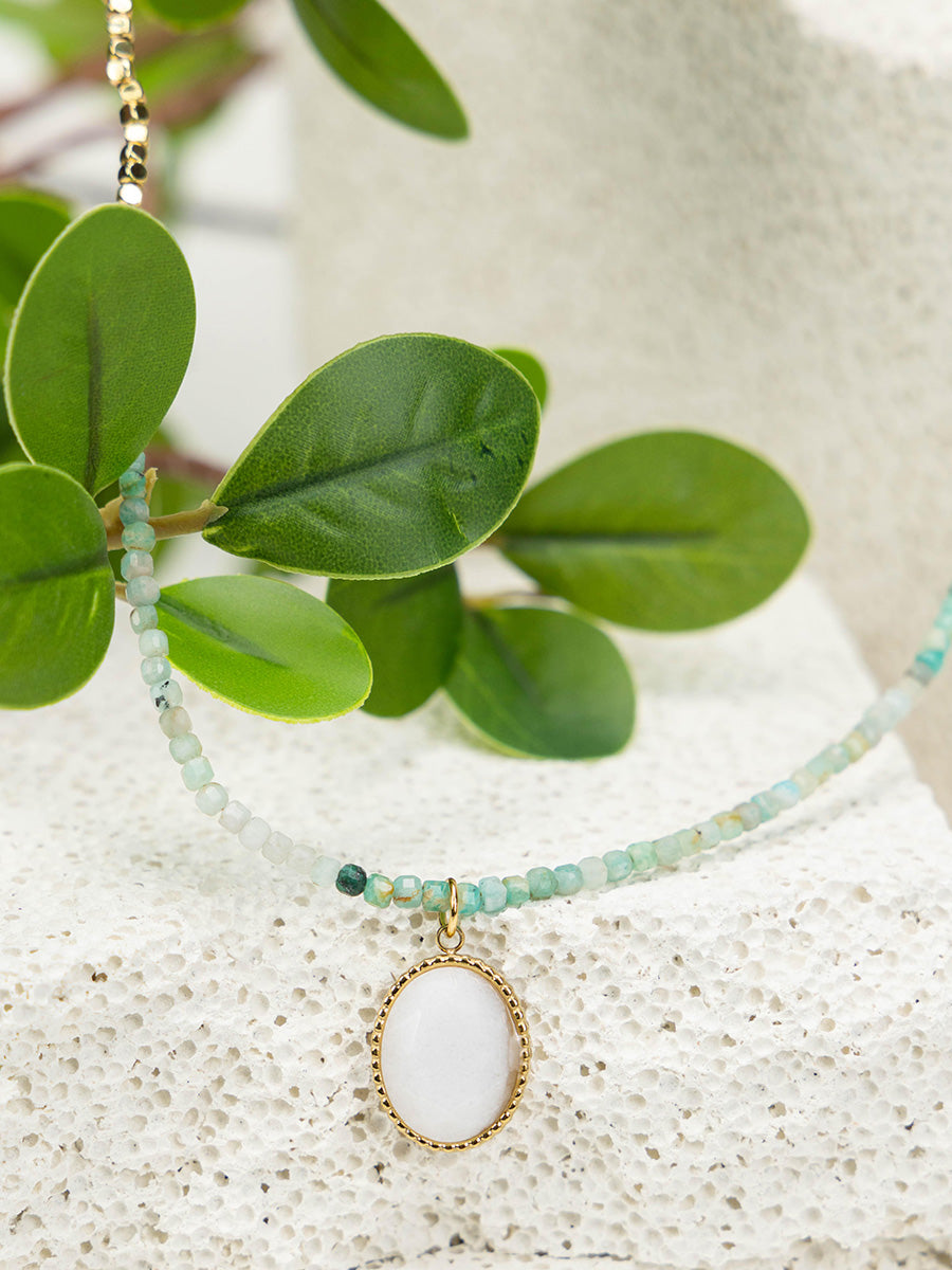 Amazonite Jade Pearl Set