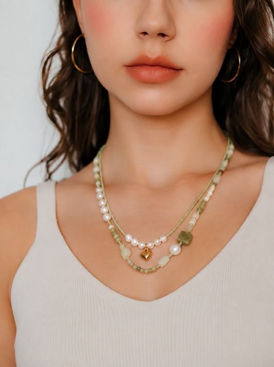 Aventurine Pearl Set