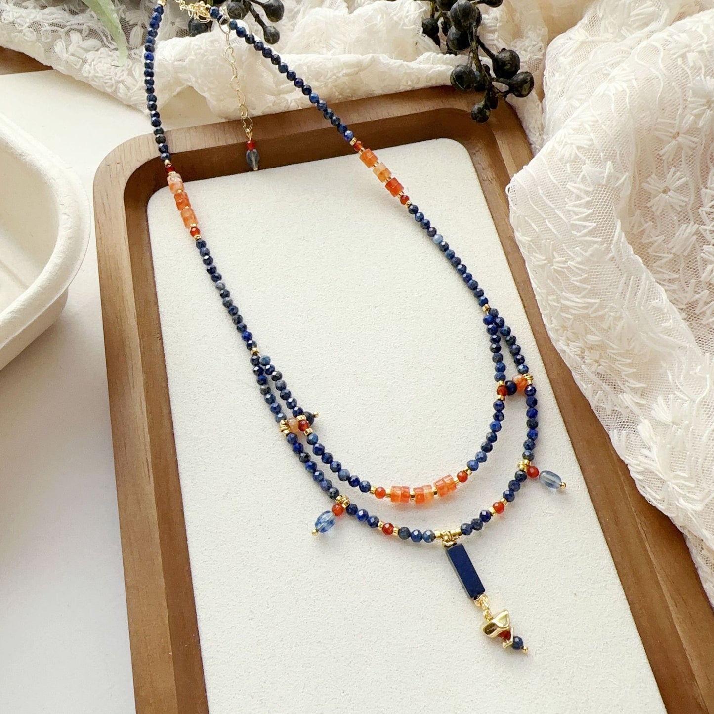 Hubei Turquoise, Red Agate, Lapis Lazuli, Jewelry Set, Dunhuang Heritage Style, Women Jewelry, Gift for Her, DH002
