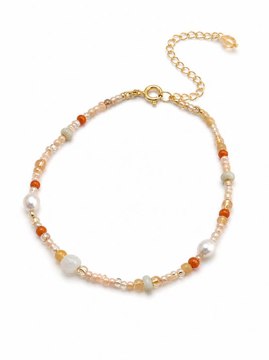 Gradient Amazonite, Pearl, Clear Quartz, Bracelet, Five Elements Design, Women Jewelry, Gift for Her, FS001-S1