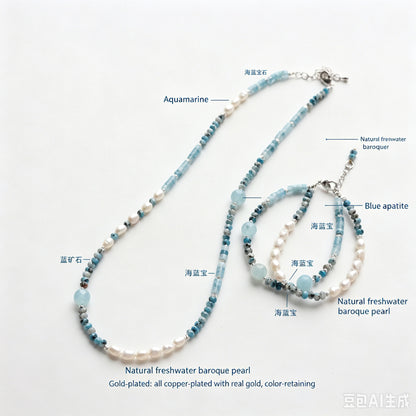 Aquamarine Pearl Set