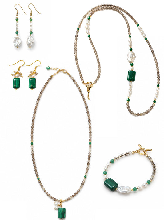 Malachite Pearl Set