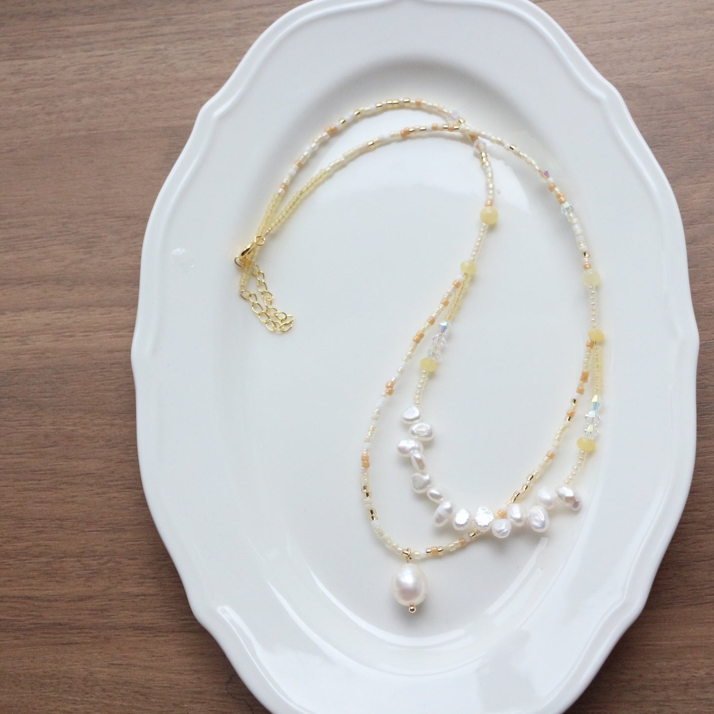 Pearl, Freshwater Pearl, Necklace, Five Elements Design, Women Jewelry, Adjustable Extender, Gift for Her, FS006