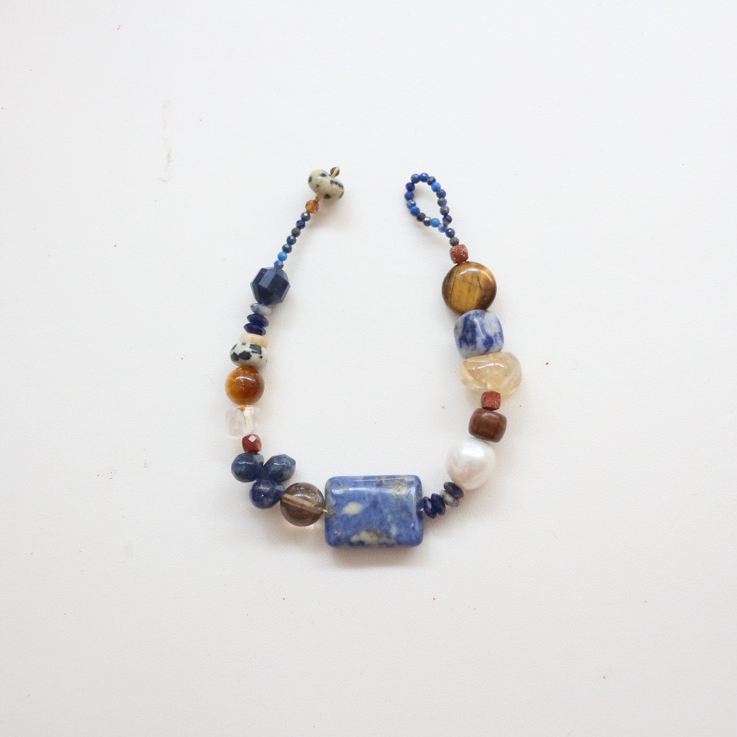 Lapis Lazuli, Freshwater Pearl, Clear Quartz, Bracelet, Five Elements Design, Women Jewelry, Gift for Her, XZS002-S1