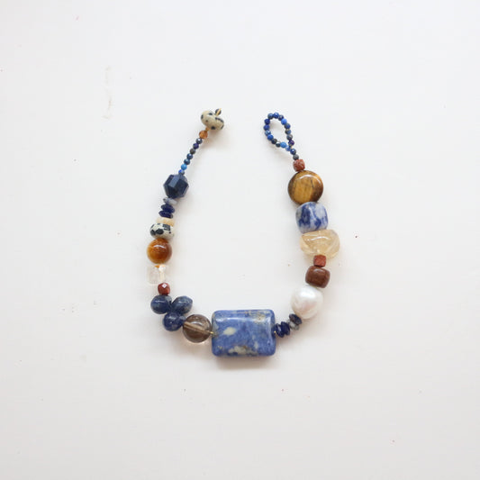 Lapis Lazuli, Freshwater Pearl, Clear Quartz, Bracelet, Five Elements Design, Women Jewelry, Gift for Her, XZS002-S1