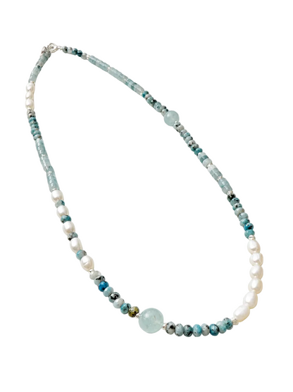 Aquamarine Pearl Necklace