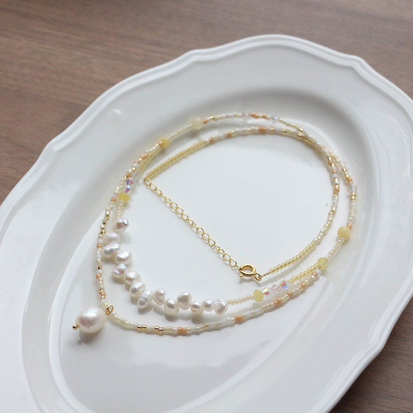 Pearl, Freshwater Pearl, Necklace, Five Elements Design, Women Jewelry, Adjustable Extender, Gift for Her, FS006