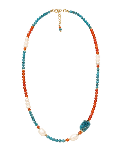 Garnet Blue Lace Necklace