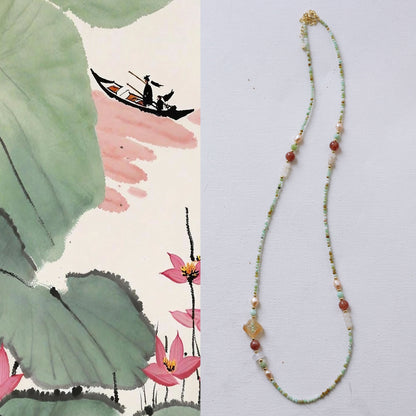 Red Agate Turquoise Necklace