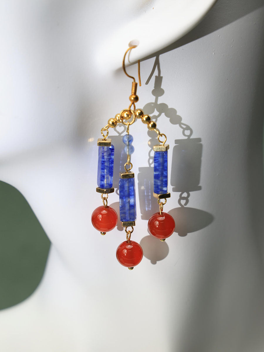 Red Agate Opal Earrings