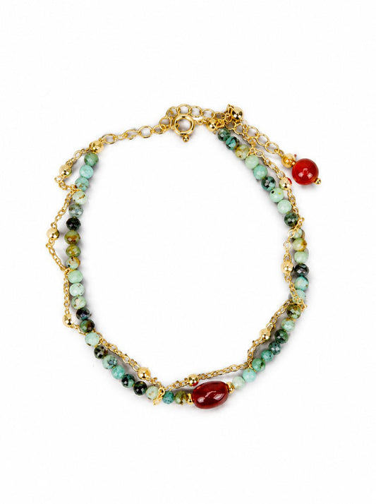 Turquoise Red Agate Bracelet