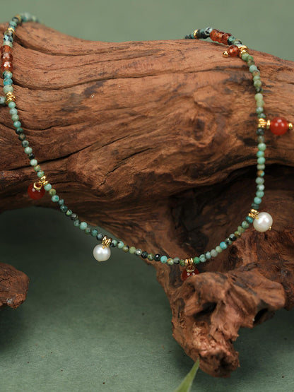 Turquoise Red Agate Necklace