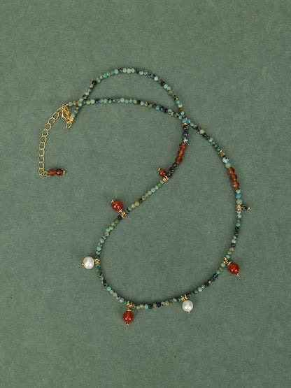 Turquoise Red Agate Necklace