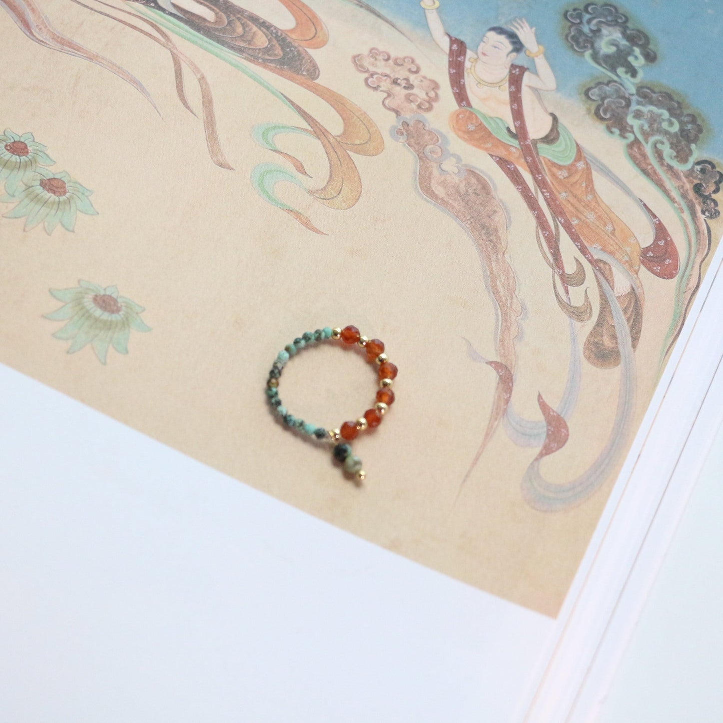 Hubei Turquoise, Red Agate, Jewelry Set, Dunhuang Heritage Style, Women Jewelry, Gift for Her, DH001