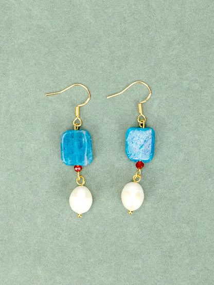 Garnet Pearl Dangle Earrings
