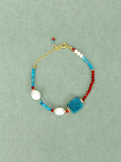 Garnet Blue Lace Bracelet