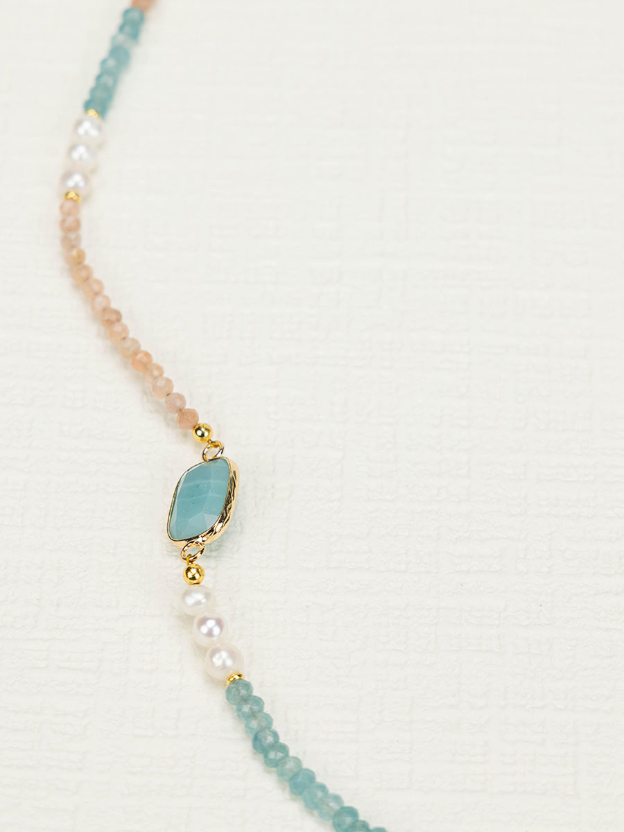 Sunstone Pearl Necklace