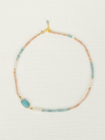 Sunstone Pearl Necklace