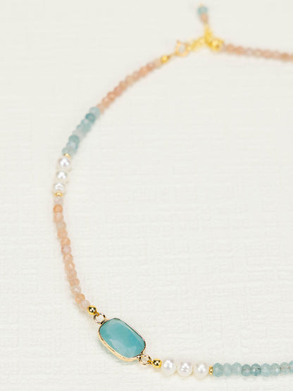 Sunstone Pearl Necklace
