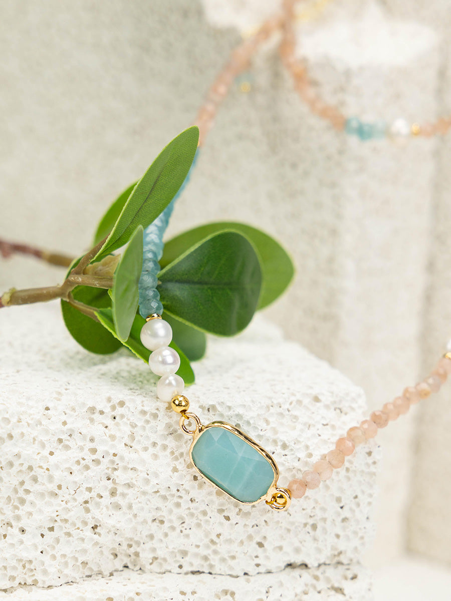 Sunstone Pearl Necklace