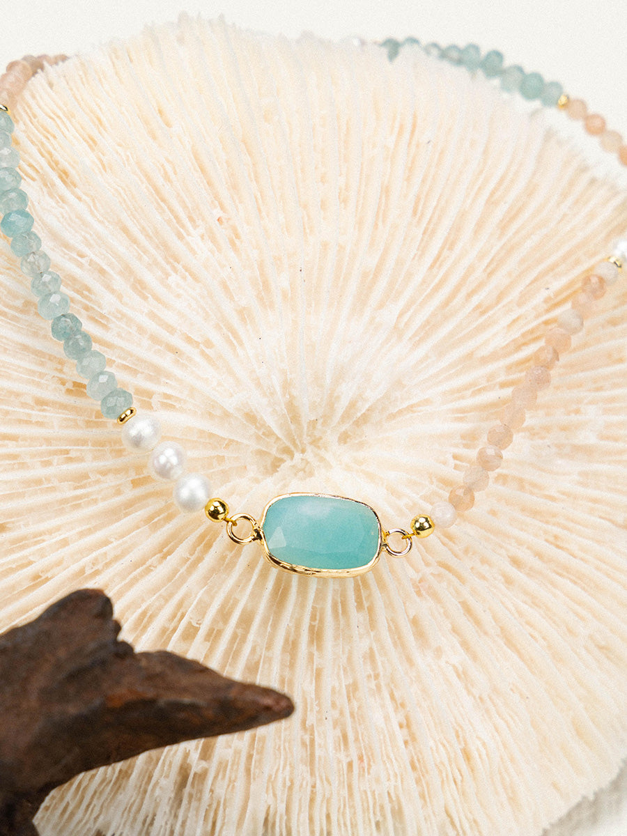Sunstone Pearl Necklace
