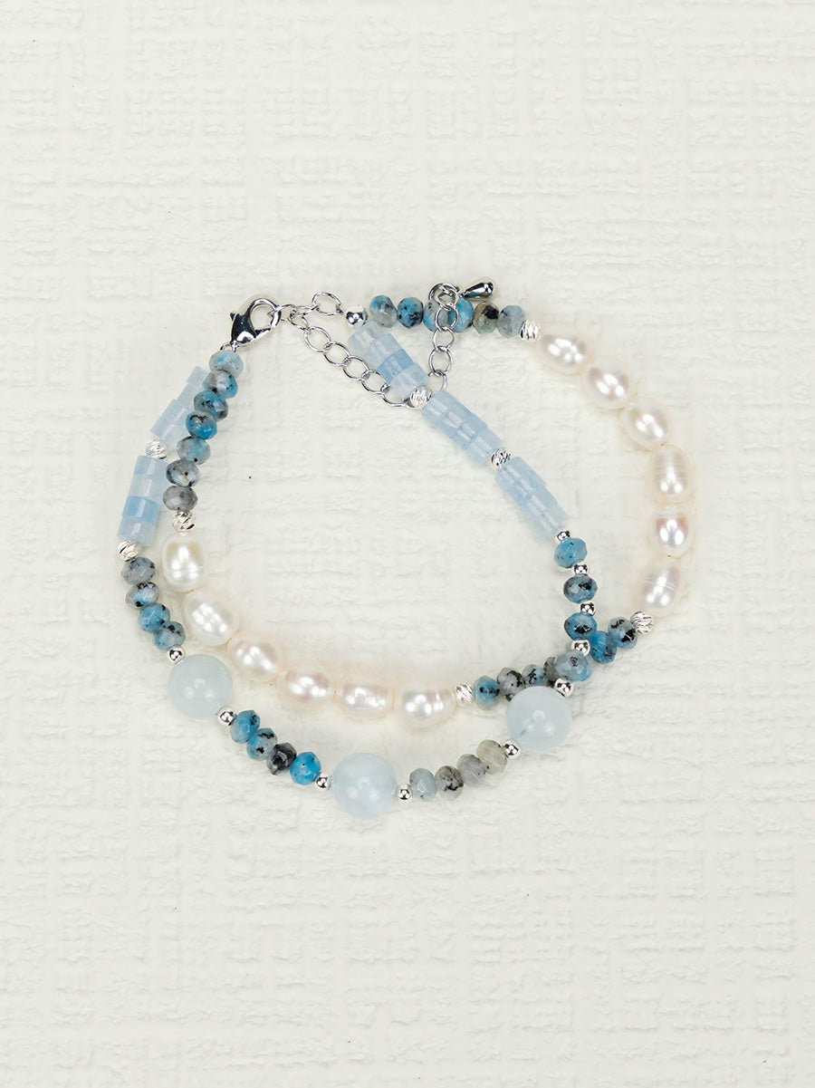 Aquamarine Pearl Bracelet