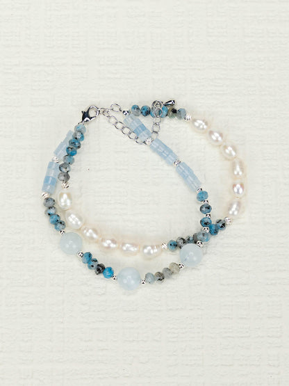 Aquamarine Pearl Bracelet