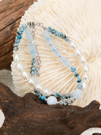 Aquamarine Pearl Bracelet
