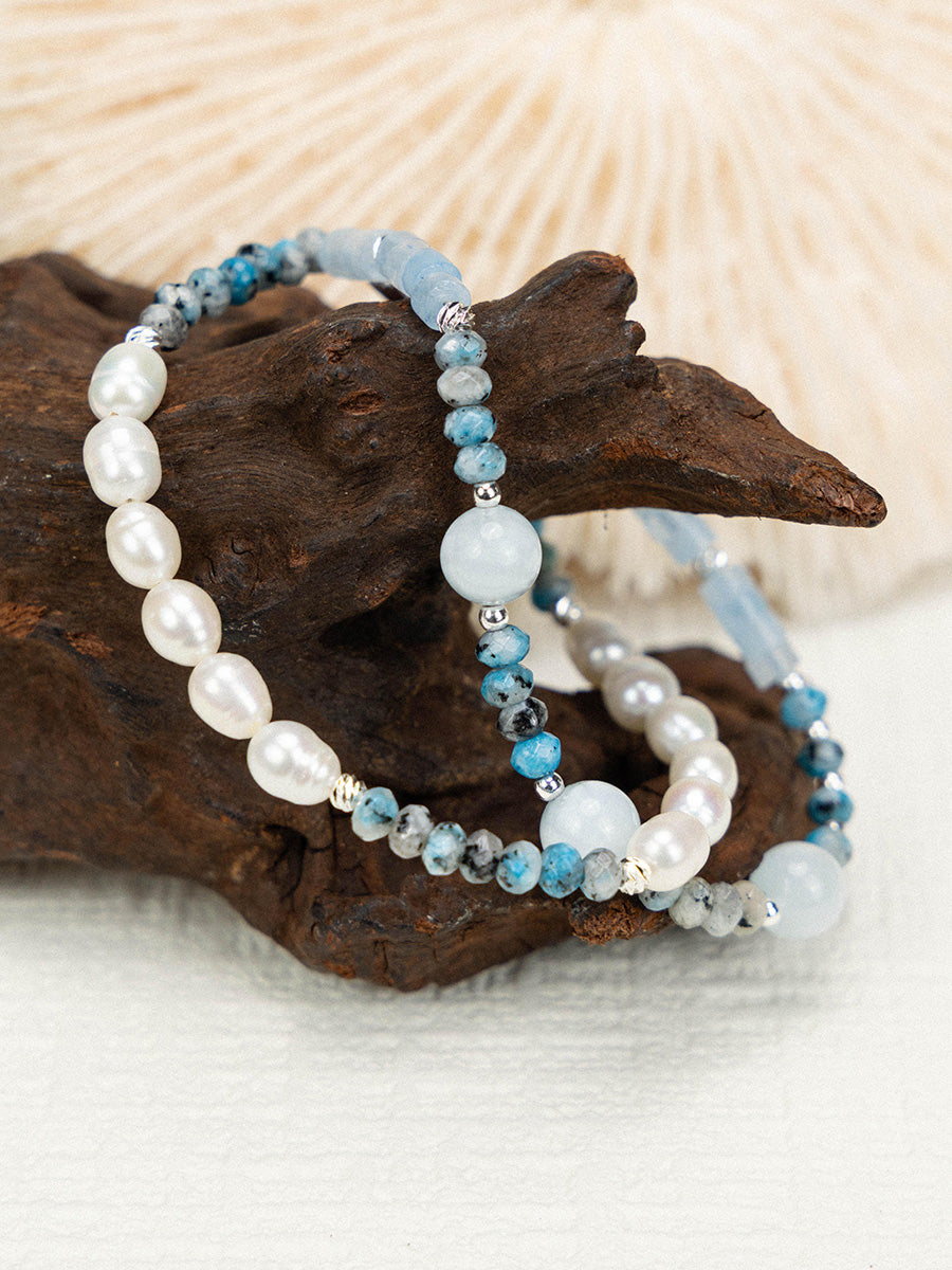 Aquamarine Pearl Bracelet