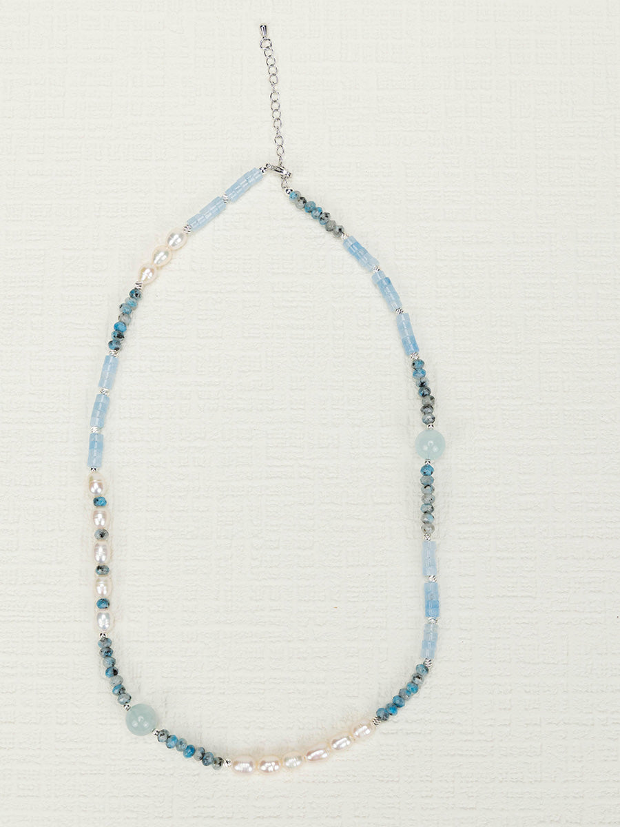 Aquamarine Pearl Necklace