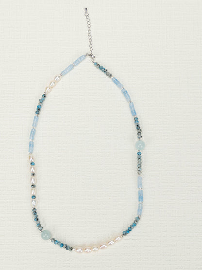 Aquamarine Pearl Necklace