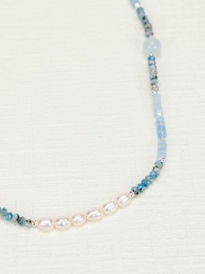 Aquamarine Pearl Necklace