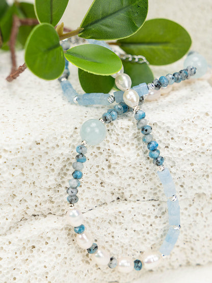 Aquamarine Pearl Necklace