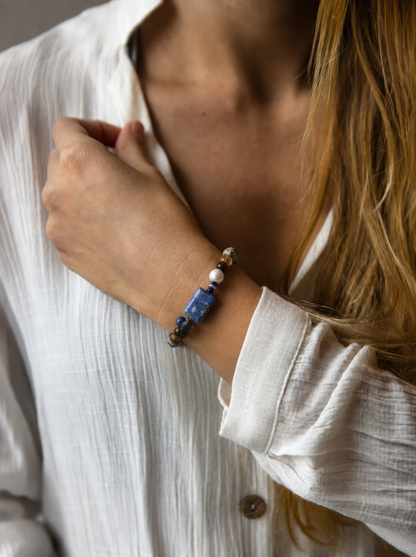 Lapis Pearl Bracelet