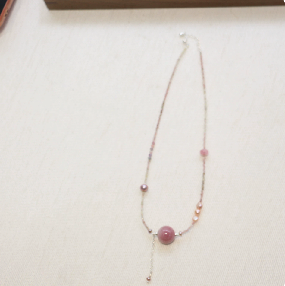 MadagascarPurple Dendritic, Freshwater Pearl, Necklace, Five Elements Design, Women Jewelry, Adjusta