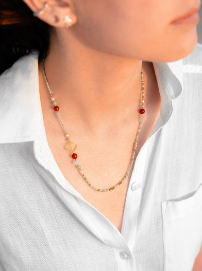 Red Agate Turquoise Necklace