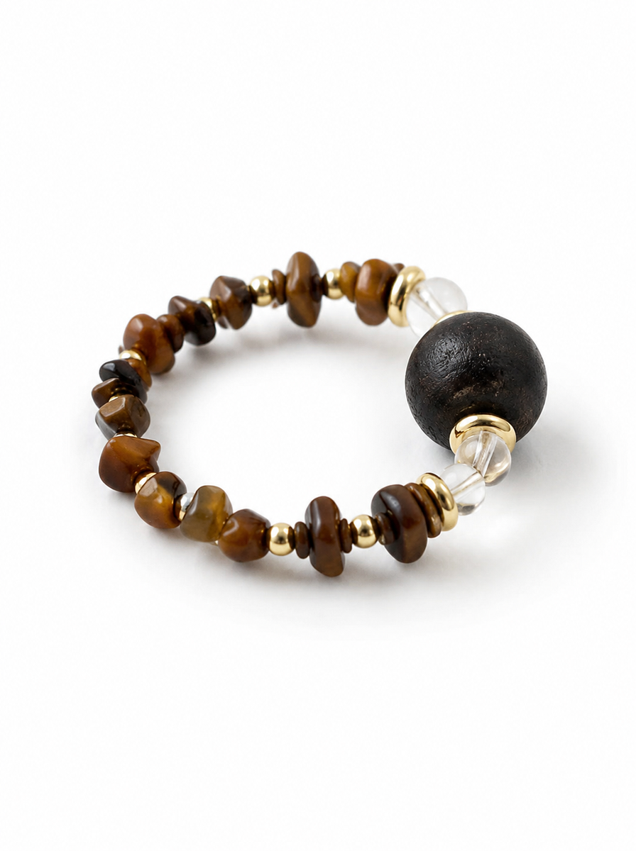 Citrine, Agarwood Beads, Jewelry Set, Five Elements Design, Women Jewelry, Gift for Her, XZS010