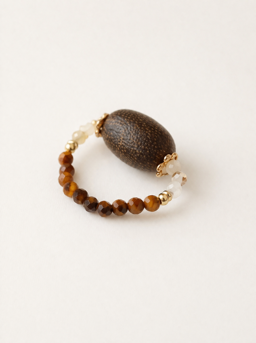 Citrine, Agarwood Beads, Jewelry Set, Five Elements Design, Women Jewelry, Gift for Her, XZS010