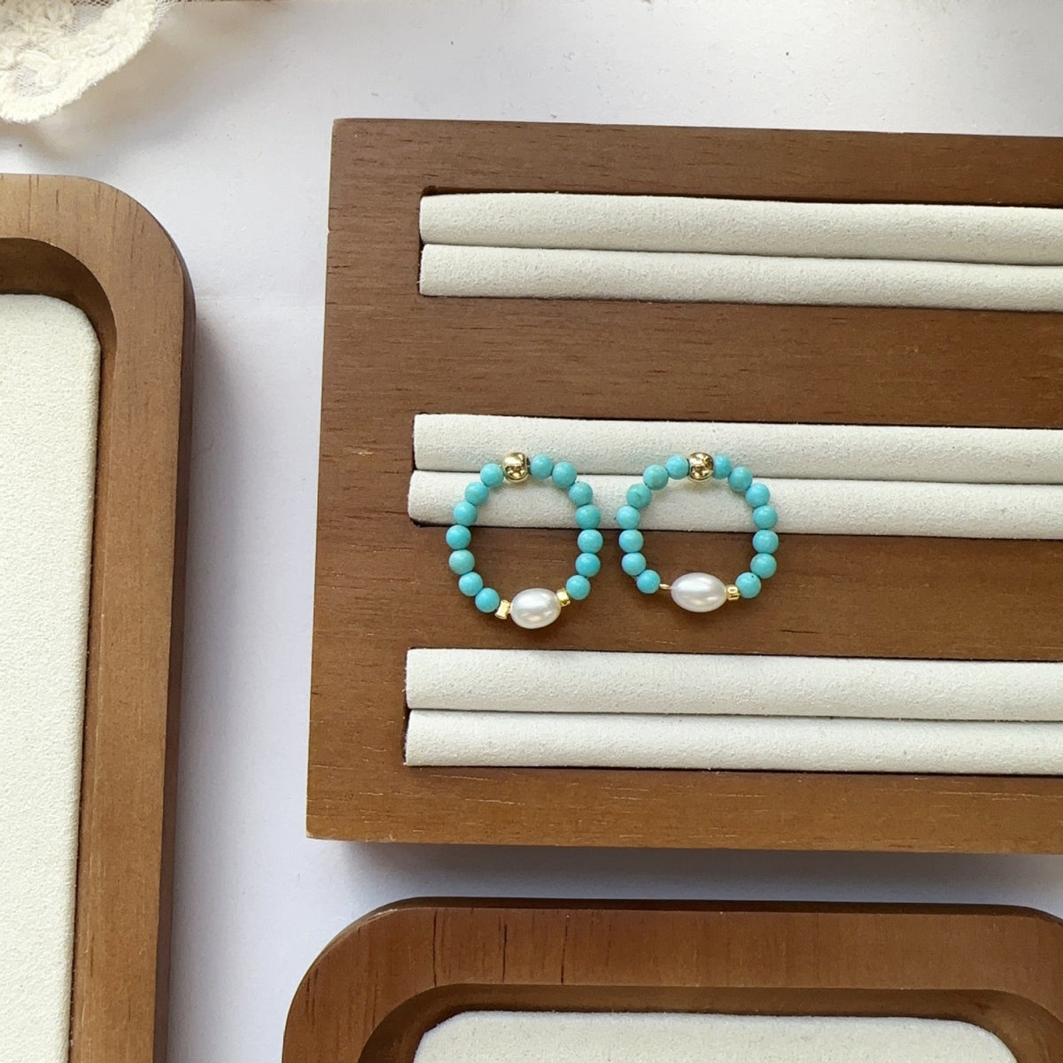 Turquoise, Freshwater Pearl, Earrings, Five Elements Design, Women Jewelry, Gift for Her, ZGS005-E1