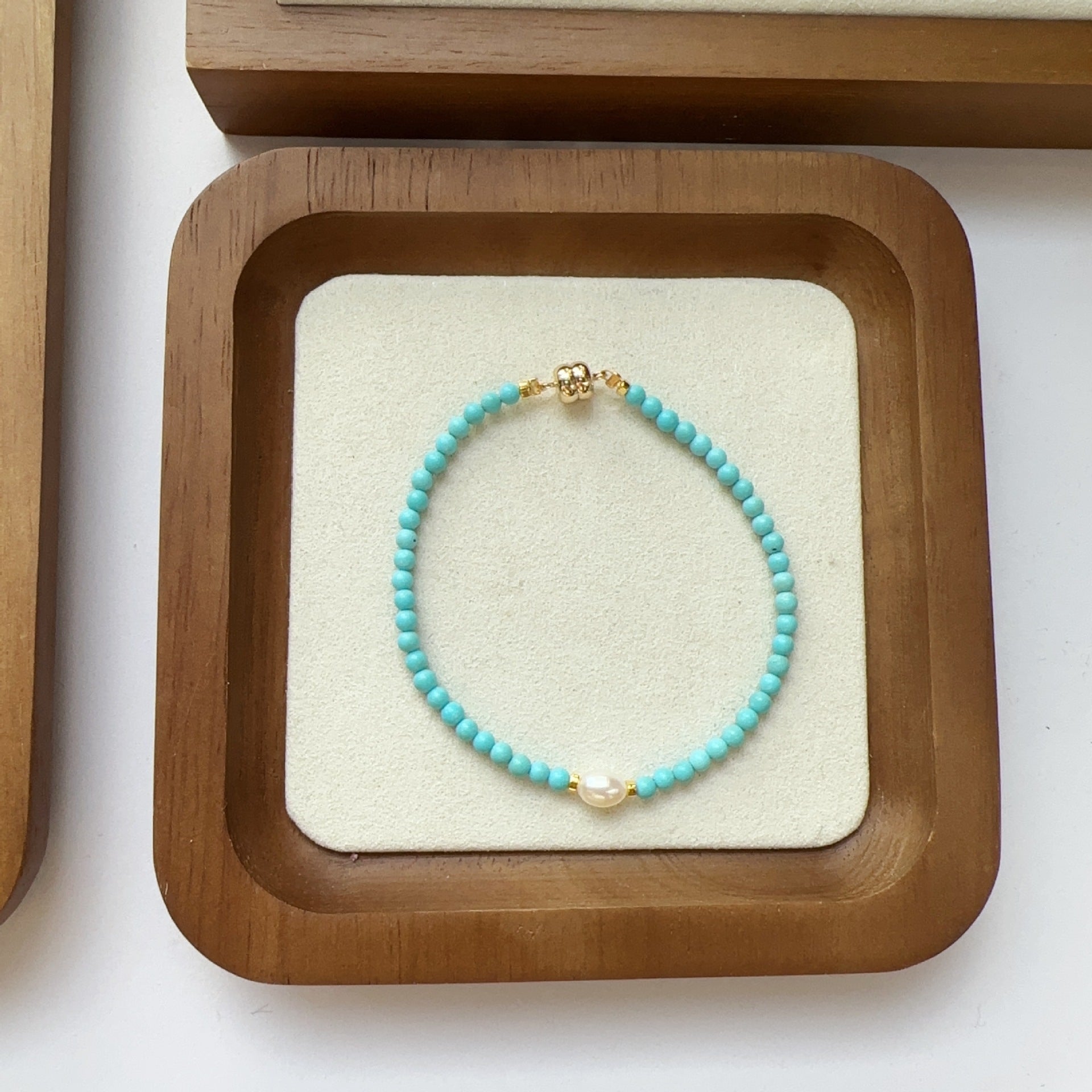 Turquoise, Freshwater Pearl, Bracelet, Five Elements Design, Women Jewelry, Gift for Her, ZGS005-S1
