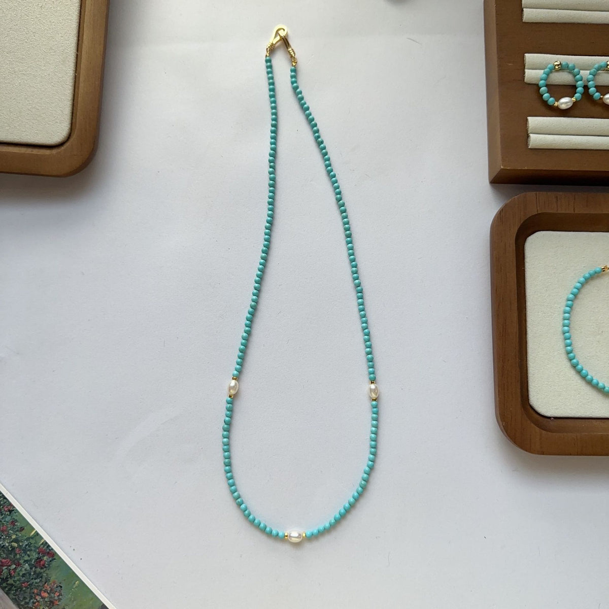 Turquoise Pearl Necklace