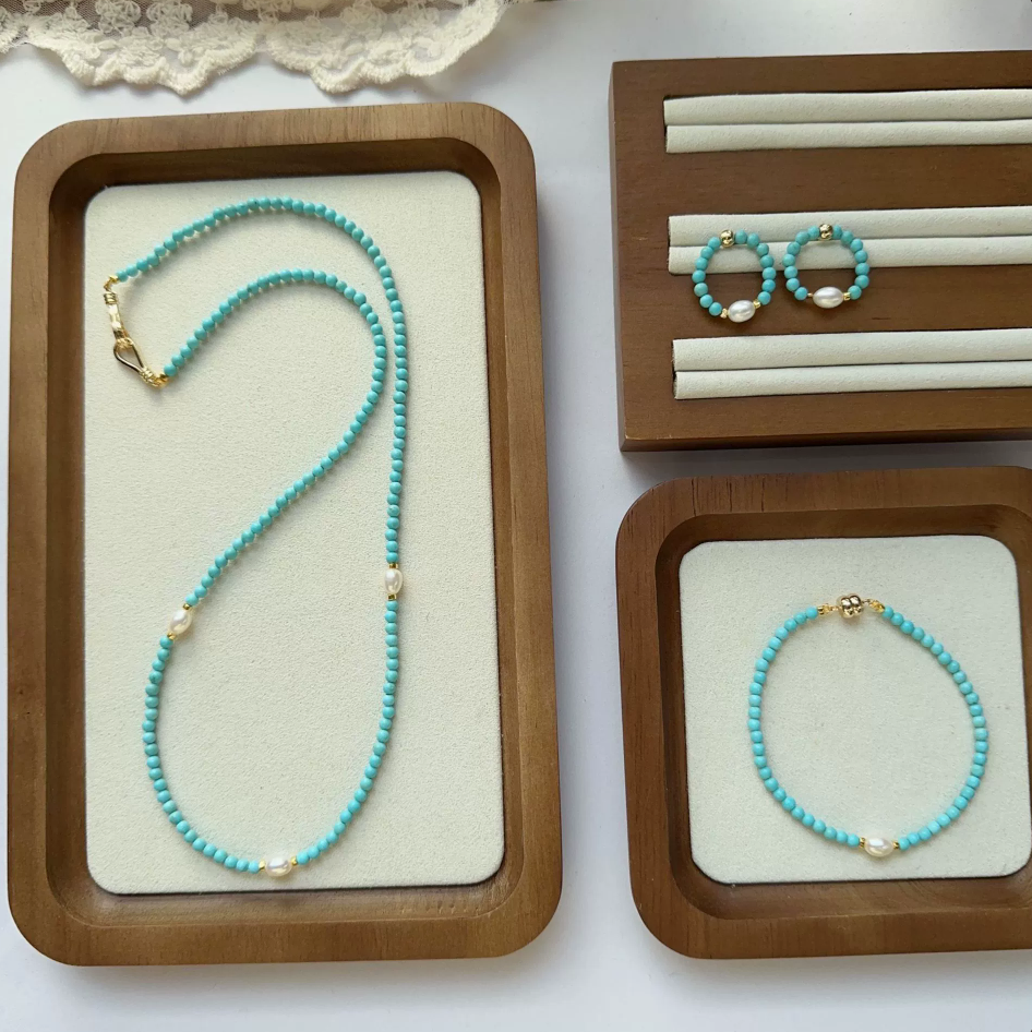 Turquoise, Freshwater Pearl, Jewelry Set, Chinese Heritage Style, Women Jewelry, Gift for Her, ZGS00