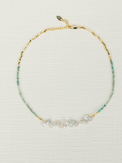 Amazonite Jade Pearl Set
