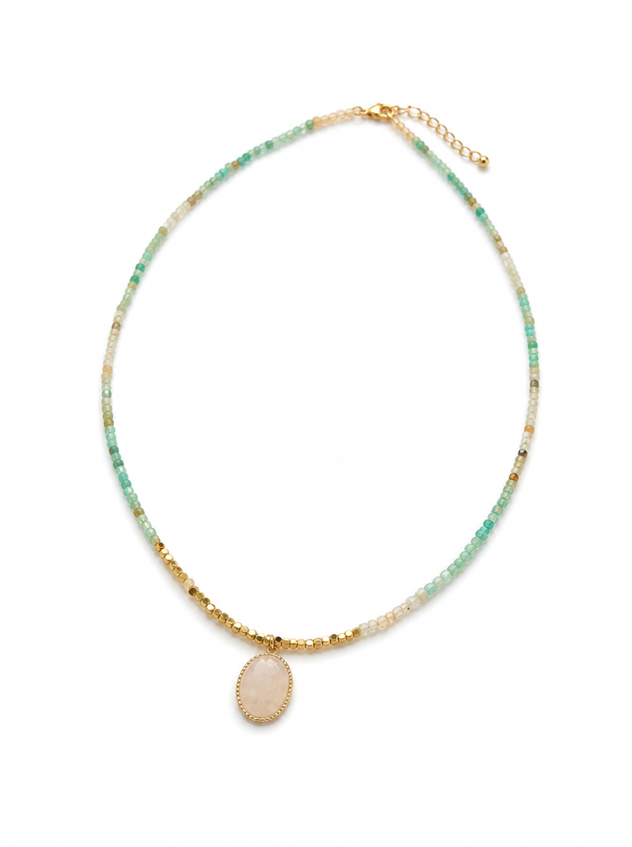 Gradient Amazonite, Pearl, White Jade, Jewelry Set, Chinese Heritage Style, Women Jewelry, Gift for 
