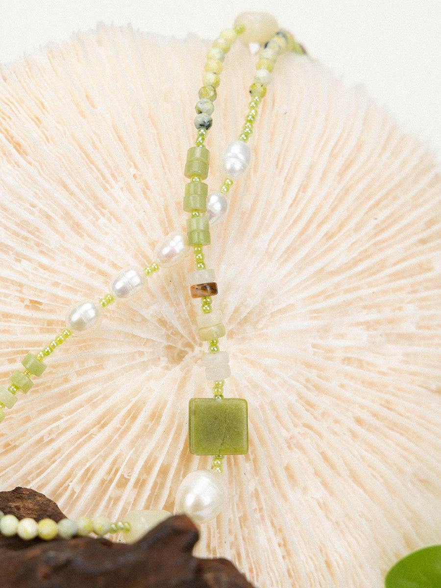 Aventurine Pearl Set