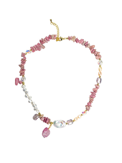 Rhodochrosite Pearl Necklace